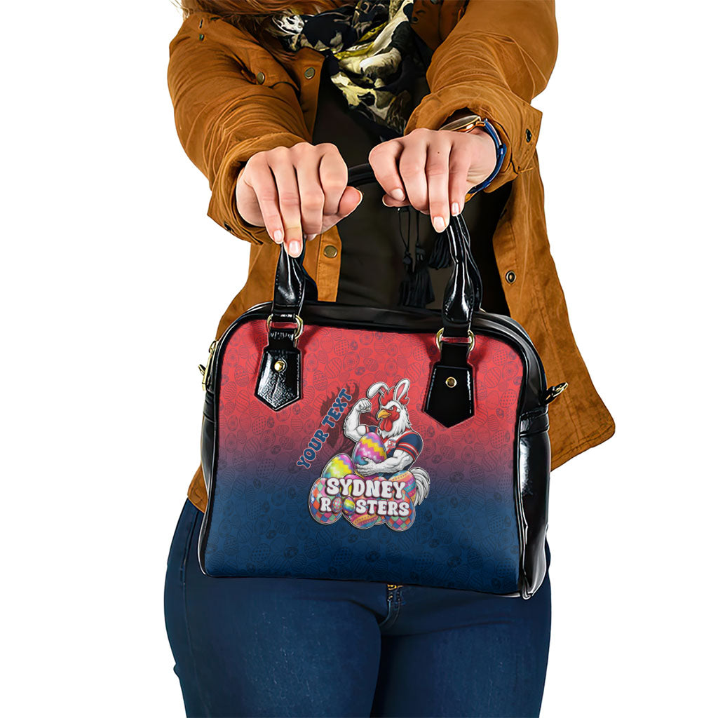 Personalized Sydney Roosters Shoulder Handbag Easter Mascot - Colorful Eggs Cartoon Style