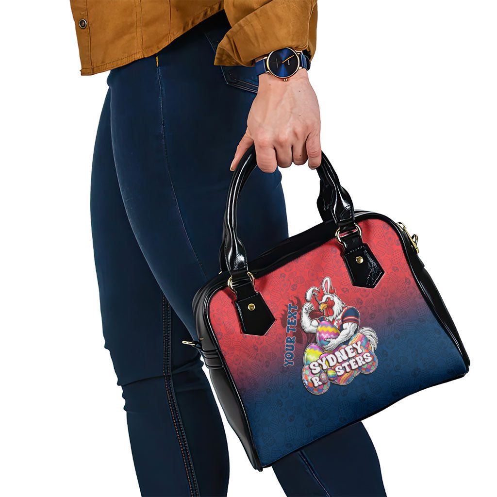 Personalized Sydney Roosters Shoulder Handbag Easter Mascot - Colorful Eggs Cartoon Style