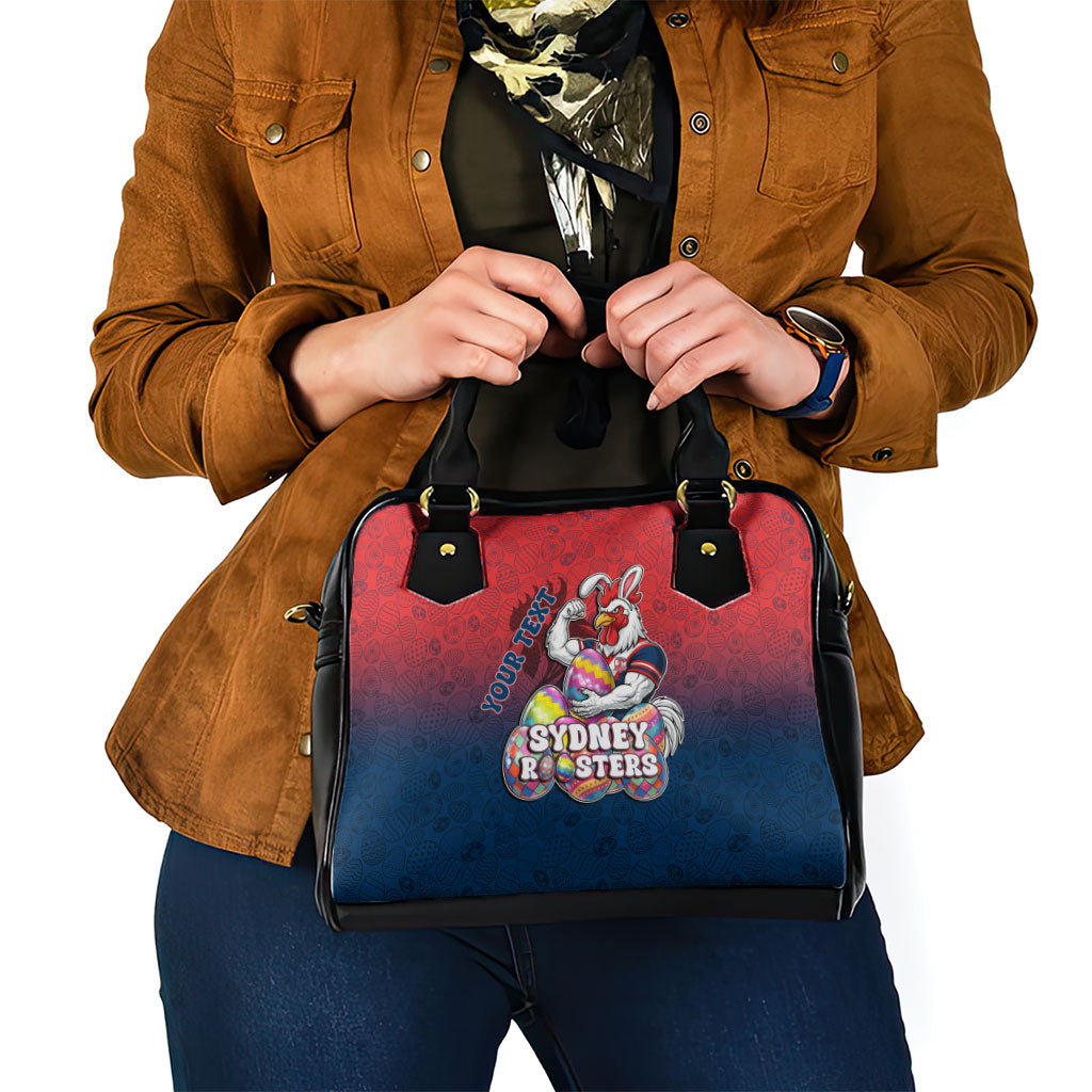 Personalized Sydney Roosters Shoulder Handbag Easter Mascot - Colorful Eggs Cartoon Style