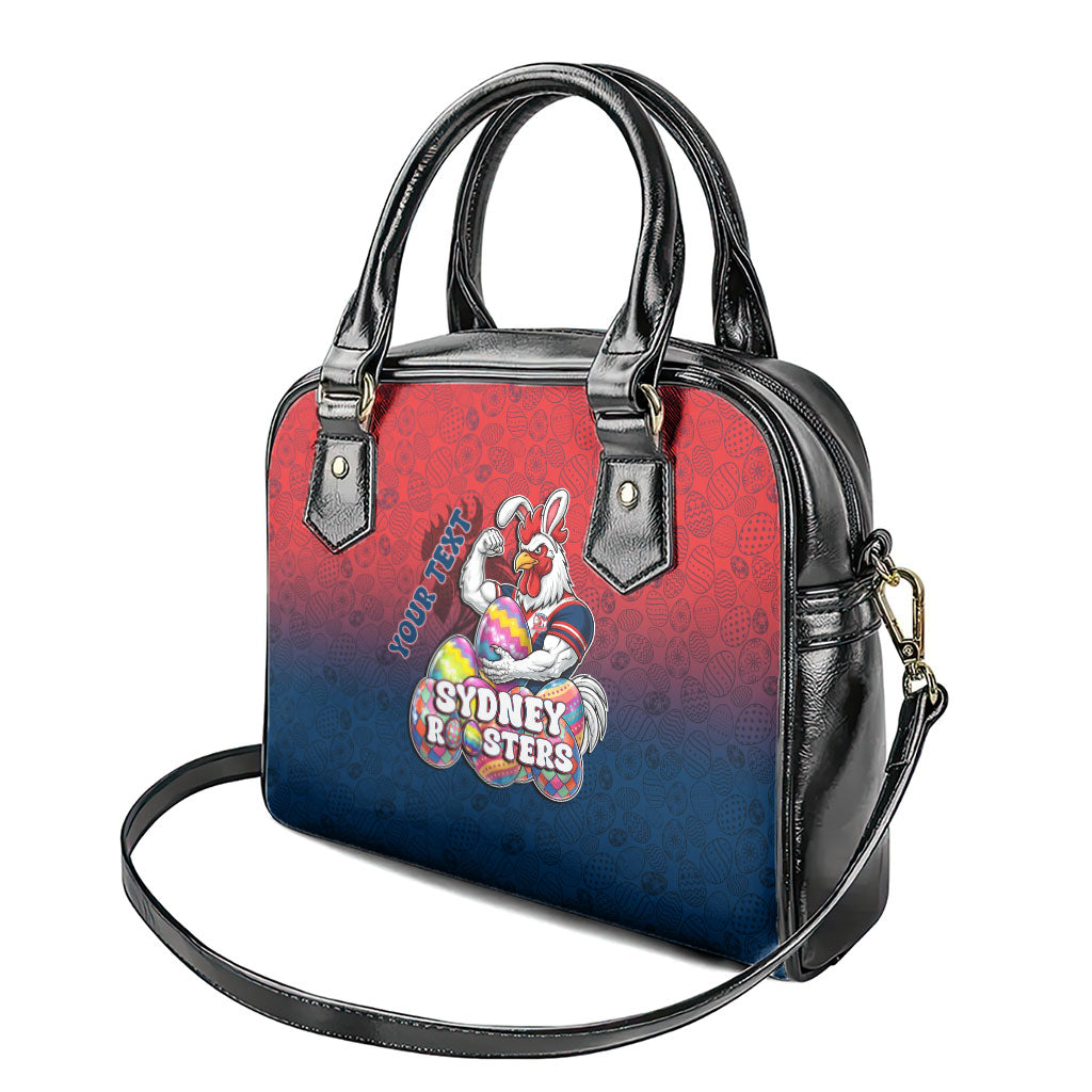 Personalized Sydney Roosters Shoulder Handbag Easter Mascot - Colorful Eggs Cartoon Style