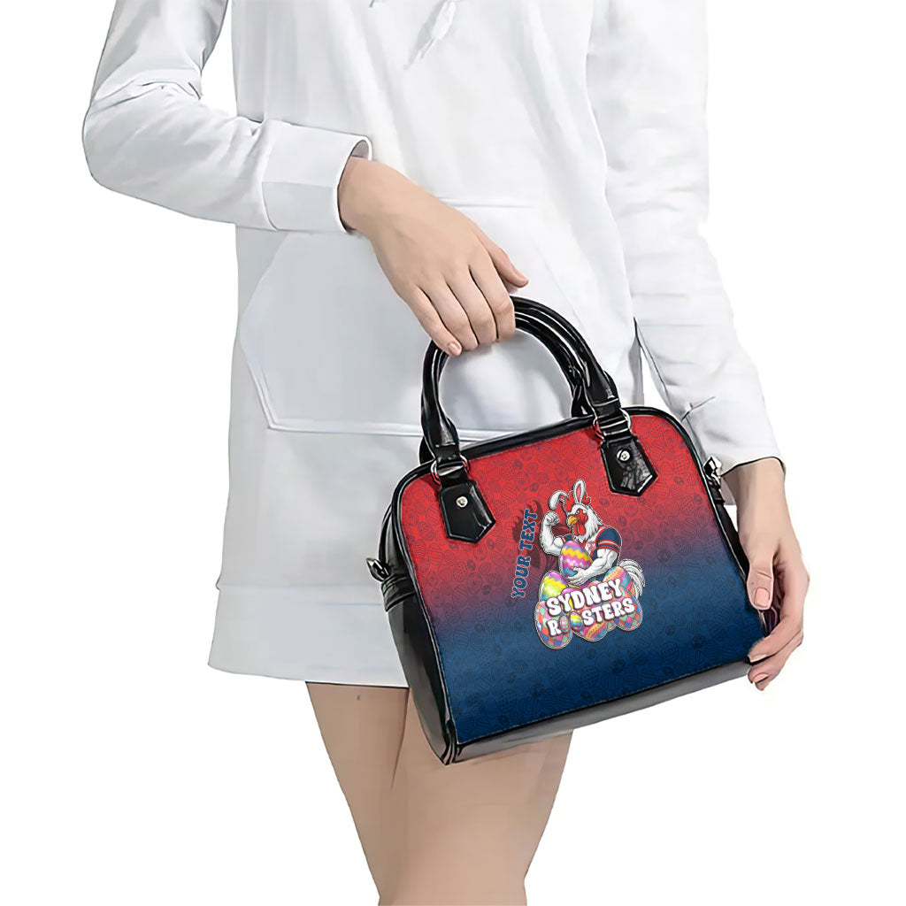Personalized Sydney Roosters Shoulder Handbag Easter Mascot - Colorful Eggs Cartoon Style