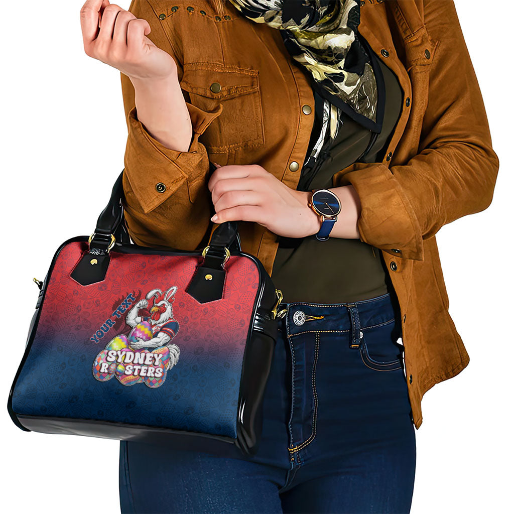 Personalized Sydney Roosters Shoulder Handbag Easter Mascot - Colorful Eggs Cartoon Style
