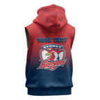 Personalized Sydney Roosters Sleeveless Hoodie Easter Mascot - Colorful Eggs Cartoon Style