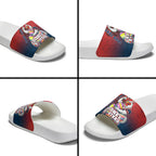 Personalized Sydney Roosters Slide Sandals Easter Mascot - Colorful Eggs Cartoon Style