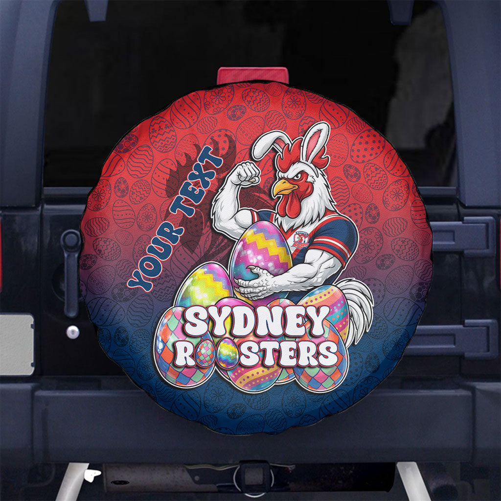 Personalized Sydney Roosters Spare Tire Cover Easter Mascot - Colorful Eggs Cartoon Style