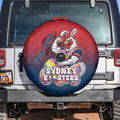 Personalized Sydney Roosters Spare Tire Cover Easter Mascot - Colorful Eggs Cartoon Style