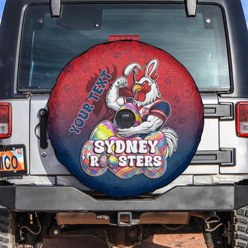 Personalized Sydney Roosters Spare Tire Cover Easter Mascot - Colorful Eggs Cartoon Style