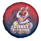 Personalized Sydney Roosters Spare Tire Cover Easter Mascot - Colorful Eggs Cartoon Style