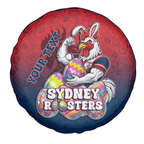 Personalized Sydney Roosters Spare Tire Cover Easter Mascot - Colorful Eggs Cartoon Style
