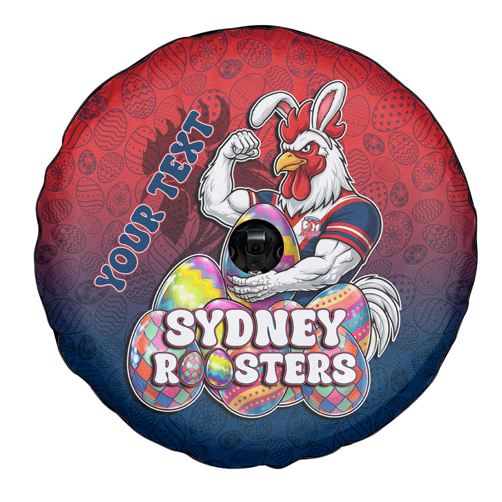 Personalized Sydney Roosters Spare Tire Cover Easter Mascot - Colorful Eggs Cartoon Style