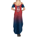 Personalized Sydney Roosters Summer Maxi Dress Easter Mascot - Colorful Eggs Cartoon Style