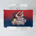 Personalized Sydney Roosters Tablecloth Easter Mascot - Colorful Eggs Cartoon Style
