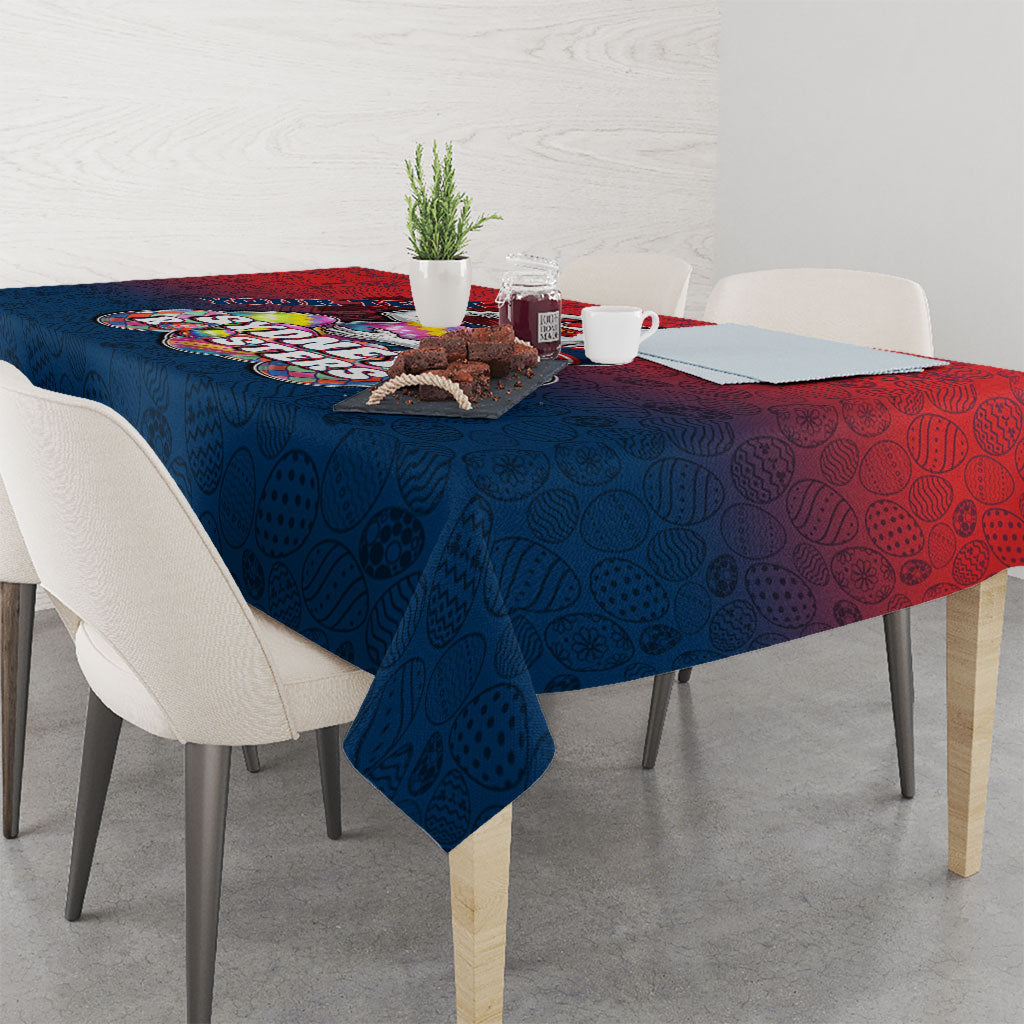 Personalized Sydney Roosters Tablecloth Easter Mascot - Colorful Eggs Cartoon Style
