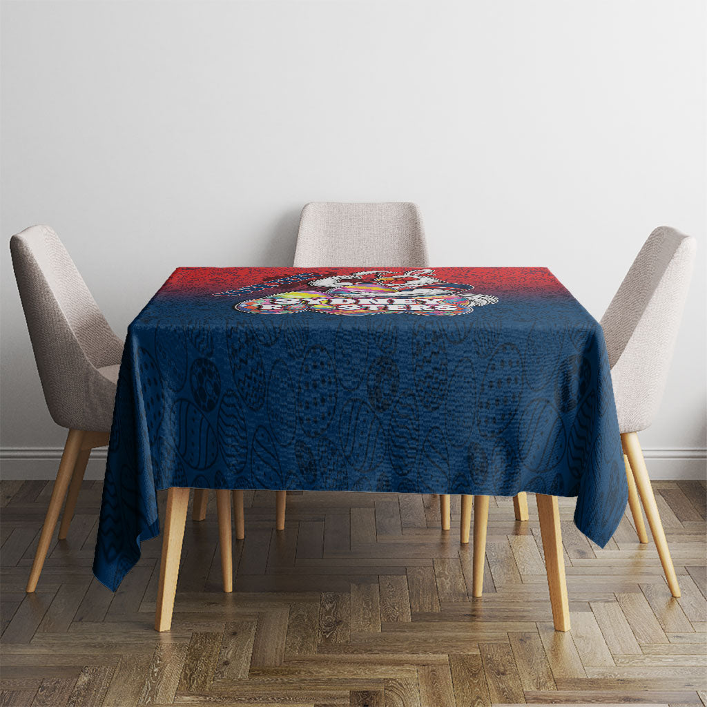 Personalized Sydney Roosters Tablecloth Easter Mascot - Colorful Eggs Cartoon Style