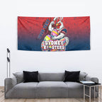 Personalized Sydney Roosters Tapestry Easter Mascot - Colorful Eggs Cartoon Style