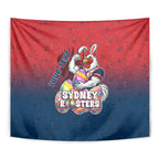 Personalized Sydney Roosters Tapestry Easter Mascot - Colorful Eggs Cartoon Style