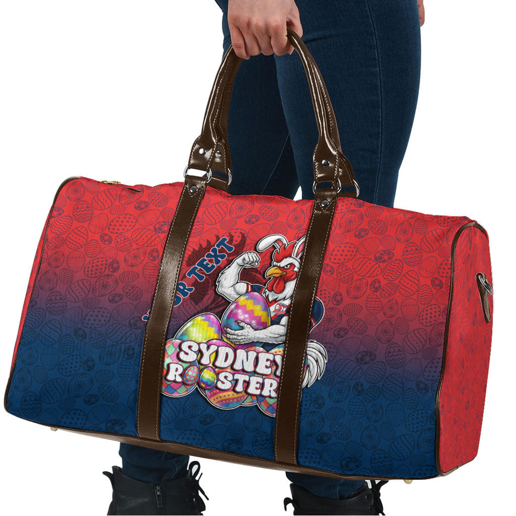 Personalized Sydney Roosters Travel Bag Easter Mascot - Colorful Eggs Cartoon Style