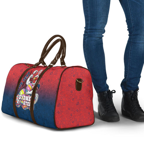 Personalized Sydney Roosters Travel Bag Easter Mascot - Colorful Eggs Cartoon Style
