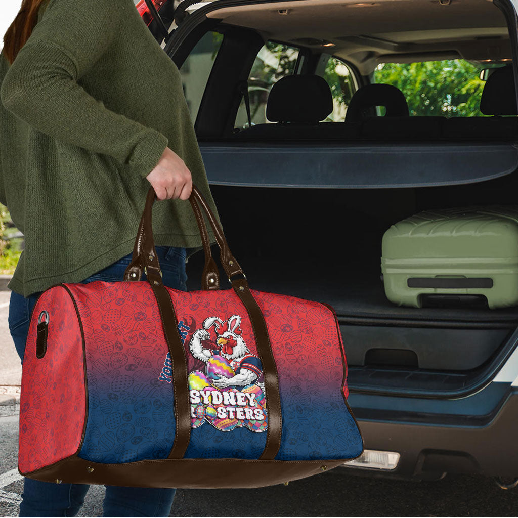 Personalized Sydney Roosters Travel Bag Easter Mascot - Colorful Eggs Cartoon Style
