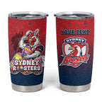 Personalized Sydney Roosters Tumbler Cup Easter Mascot - Colorful Eggs Cartoon Style