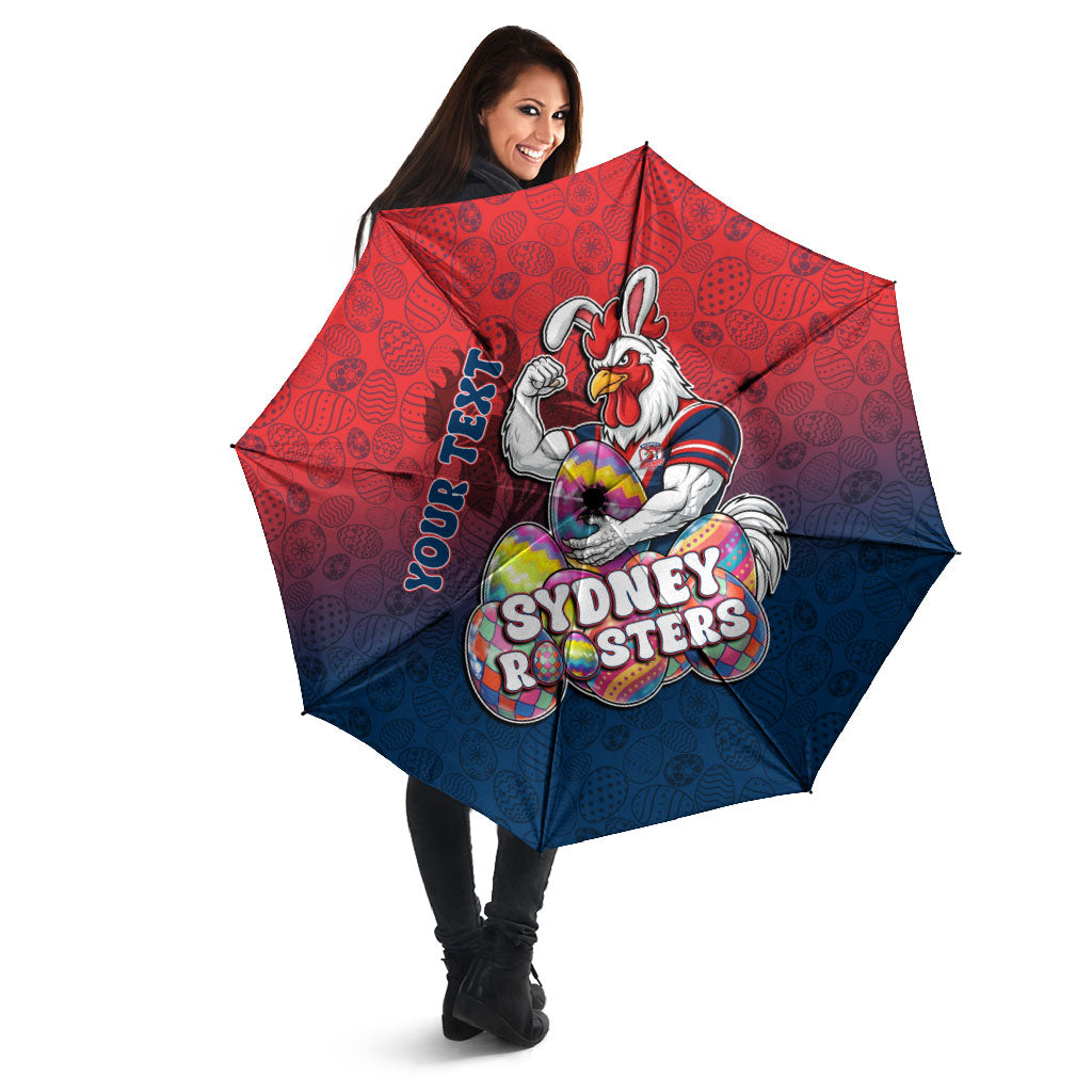 Personalized Sydney Roosters Umbrella Easter Mascot - Colorful Eggs Cartoon Style