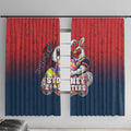 Personalized Sydney Roosters Window Curtain Easter Mascot - Colorful Eggs Cartoon Style