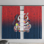 Personalized Sydney Roosters Window Curtain Easter Mascot - Colorful Eggs Cartoon Style