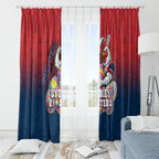 Personalized Sydney Roosters Window Curtain Easter Mascot - Colorful Eggs Cartoon Style