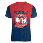 Personalized Sydney Roosters Women V-Neck T-Shirt Easter Mascot - Colorful Eggs Cartoon Style
