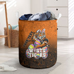 Personalized Wests Tigers Laundry Basket Easter Mascot - Colorful Eggs Cartoon Style