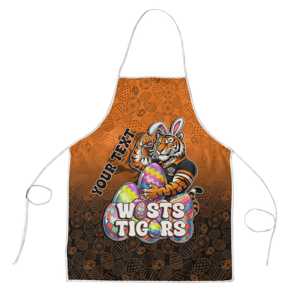 Personalized Wests Tigers Apron Easter Mascot - Colorful Eggs Cartoon Style