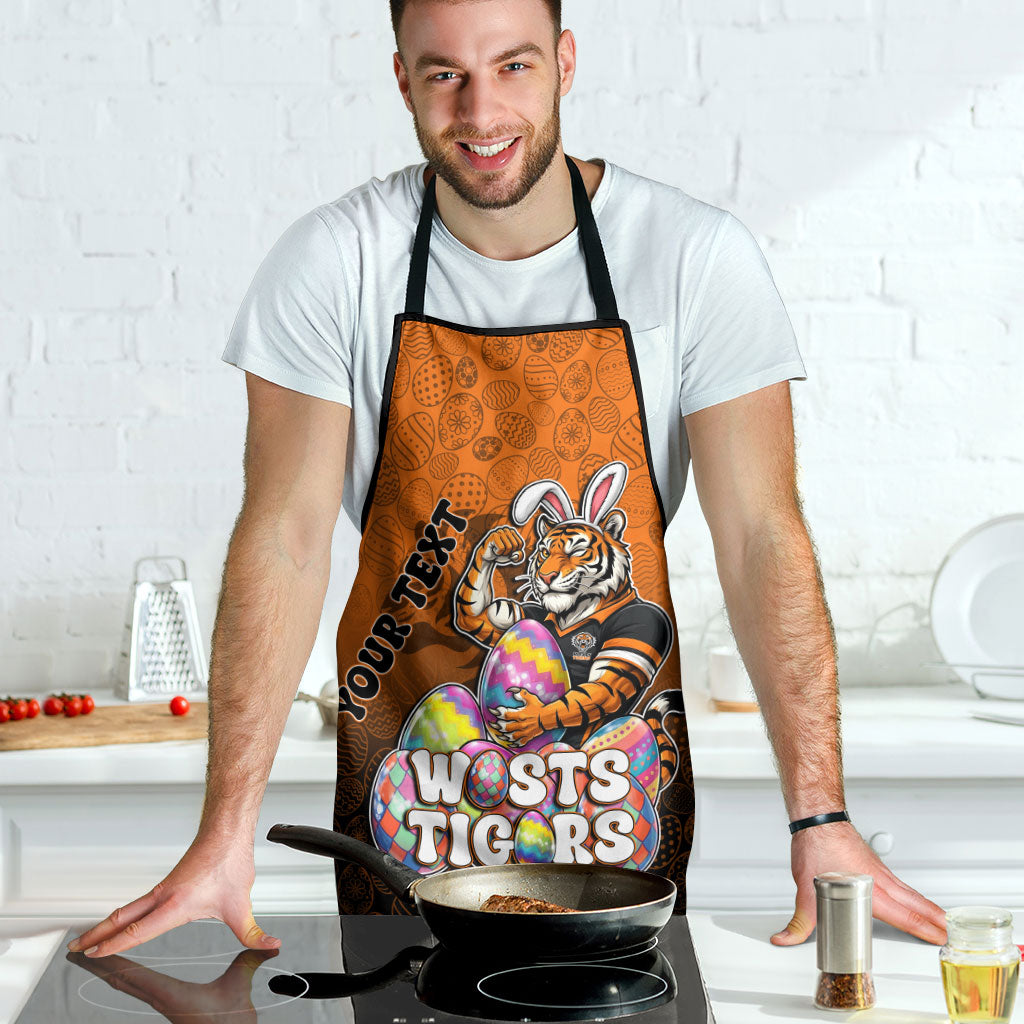 Personalized Wests Tigers Apron Easter Mascot - Colorful Eggs Cartoon Style