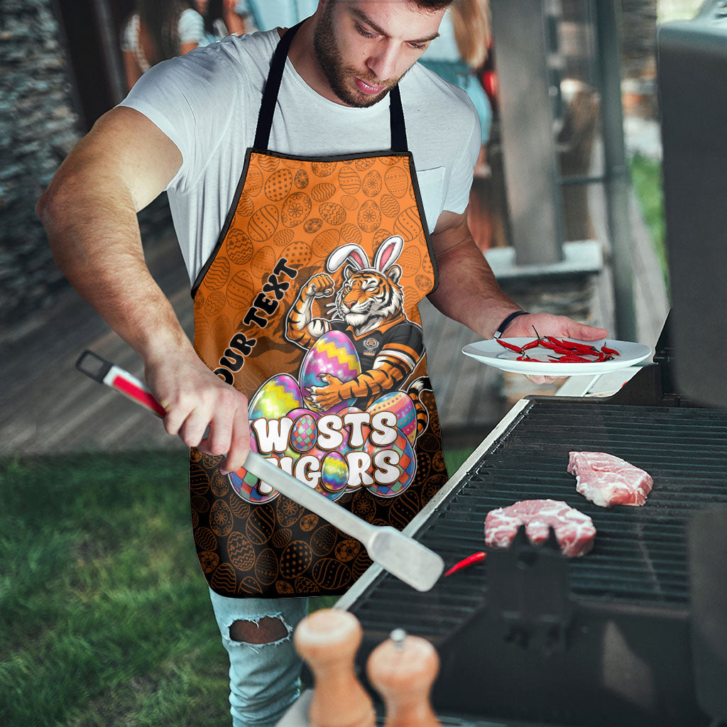 Personalized Wests Tigers Apron Easter Mascot - Colorful Eggs Cartoon Style