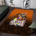 Personalized Wests Tigers Area Rug Easter Mascot - Colorful Eggs Cartoon Style