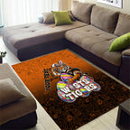 Personalized Wests Tigers Area Rug Easter Mascot - Colorful Eggs Cartoon Style