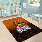 Personalized Wests Tigers Area Rug Easter Mascot - Colorful Eggs Cartoon Style