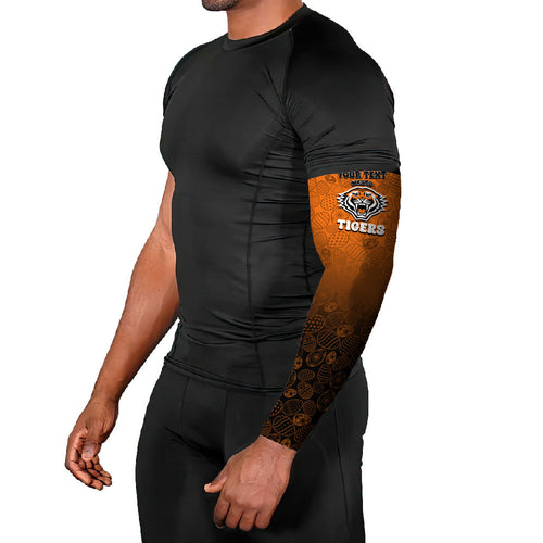 Personalized Wests Tigers Arm Sleeves Easter Mascot - Colorful Eggs Cartoon Style
