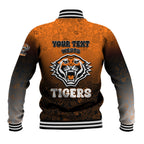 Personalized Wests Tigers Baseball Jacket Easter Mascot - Colorful Eggs Cartoon Style
