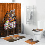Personalized Wests Tigers Bathroom Set Easter Mascot - Colorful Eggs Cartoon Style