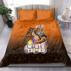 Personalized Wests Tigers Bedding Set Easter Mascot - Colorful Eggs Cartoon Style