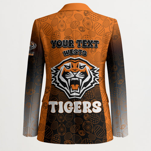 Personalized Wests Tigers Blazer Easter Mascot - Colorful Eggs Cartoon Style
