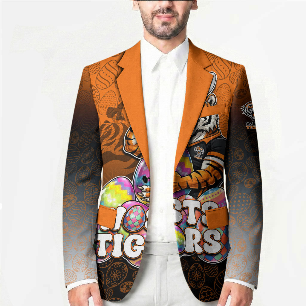 Personalized Wests Tigers Blazer Easter Mascot - Colorful Eggs Cartoon Style