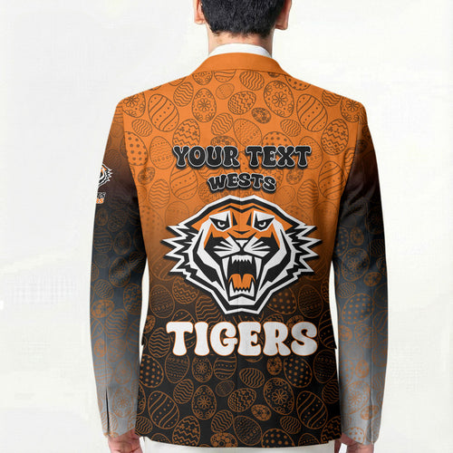 Personalized Wests Tigers Blazer Easter Mascot - Colorful Eggs Cartoon Style