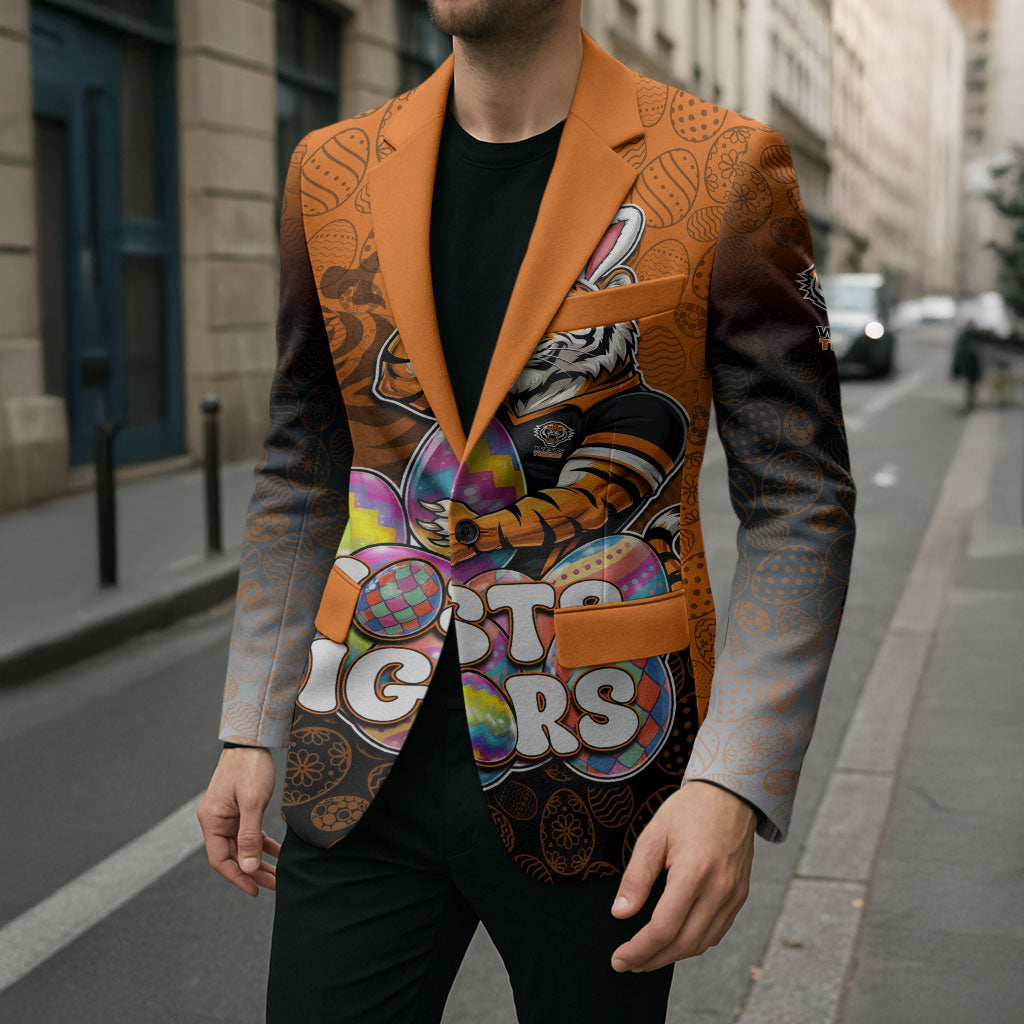 Personalized Wests Tigers Blazer Easter Mascot - Colorful Eggs Cartoon Style