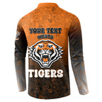 Personalized Wests Tigers Button Sweatshirt Easter Mascot - Colorful Eggs Cartoon Style