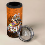 Personalized Wests Tigers 4 in 1 Can Cooler Tumbler Easter Mascot - Colorful Eggs Cartoon Style