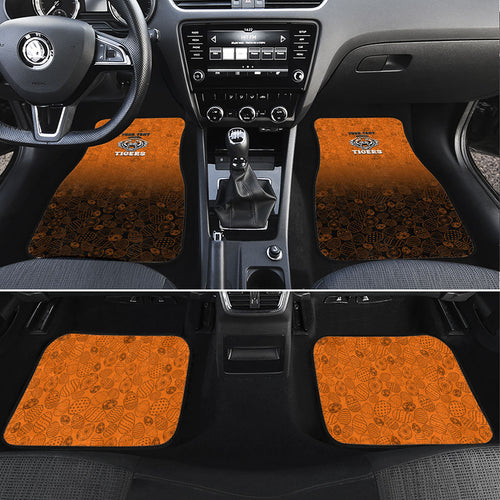 Personalized Wests Tigers Car Mats Easter Mascot - Colorful Eggs Cartoon Style