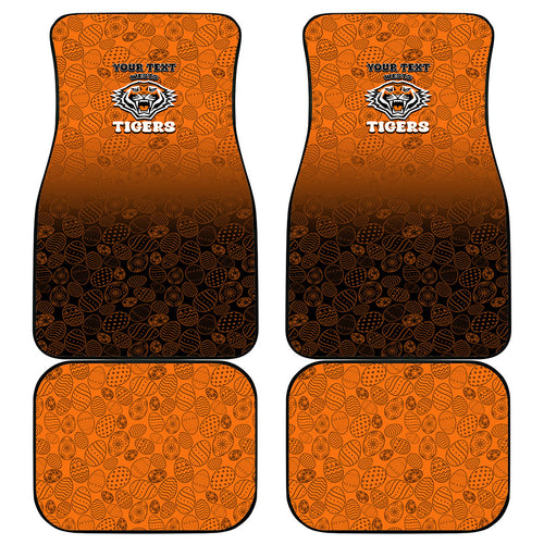 Personalized Wests Tigers Car Mats Easter Mascot - Colorful Eggs Cartoon Style