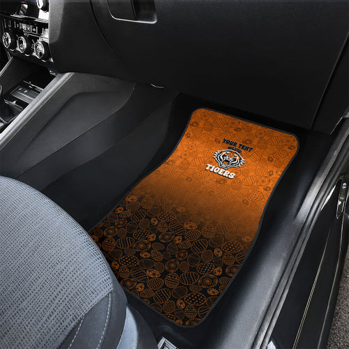 Personalized Wests Tigers Car Mats Easter Mascot - Colorful Eggs Cartoon Style