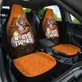 Personalized Wests Tigers Car Seat Cover Easter Mascot - Colorful Eggs Cartoon Style